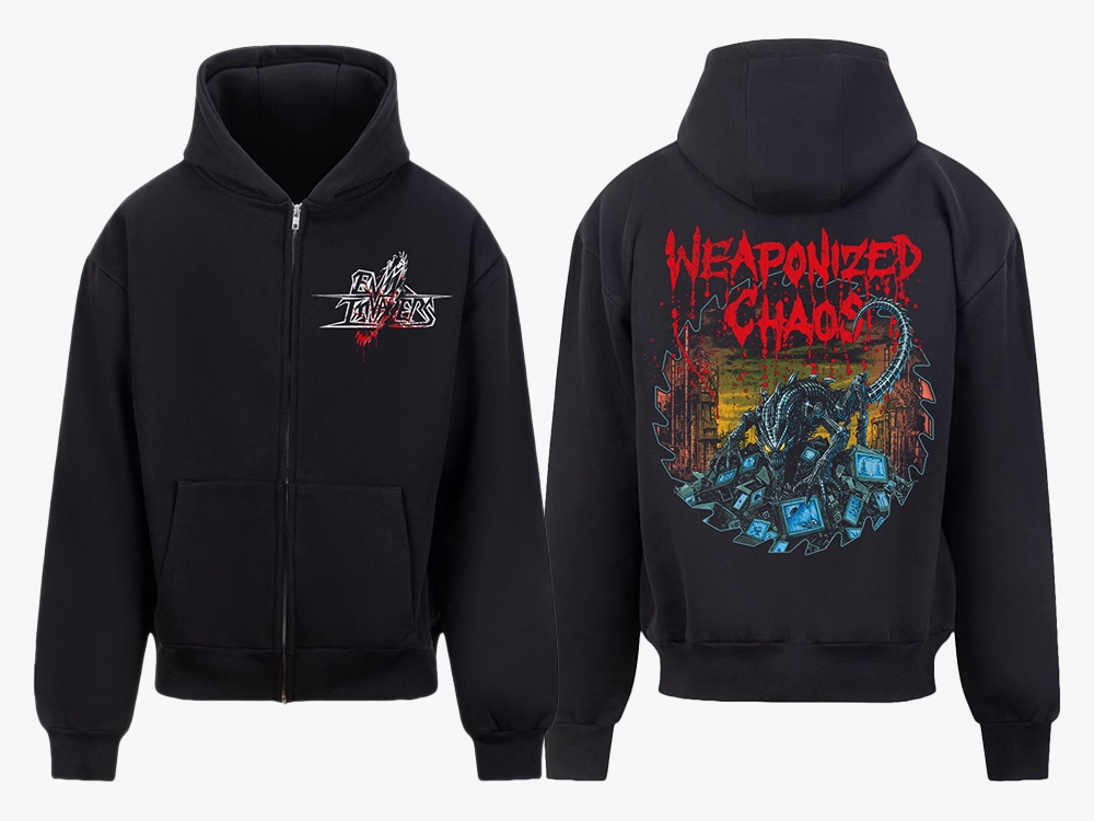 Weaponized Chaos Black Hooded zipper