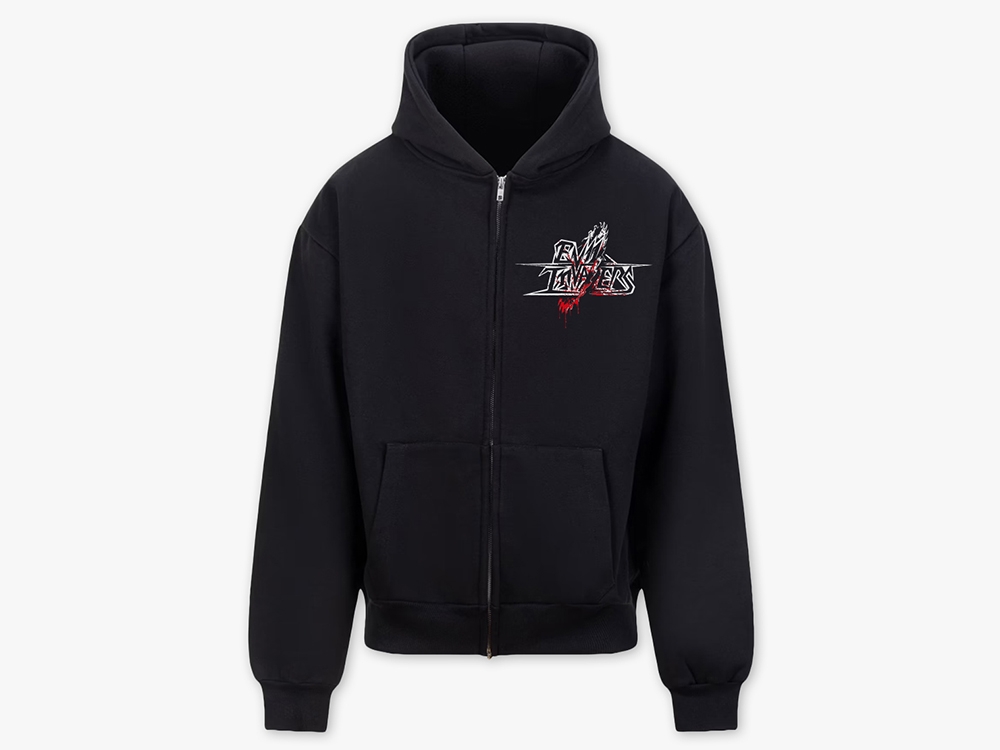 Weaponized Chaos Black Hooded zipper
