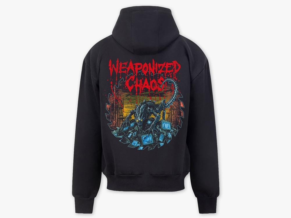 Weaponized Chaos Black Hooded zipper