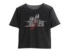 Sawblade logo Black Cropped Mesh Girlie