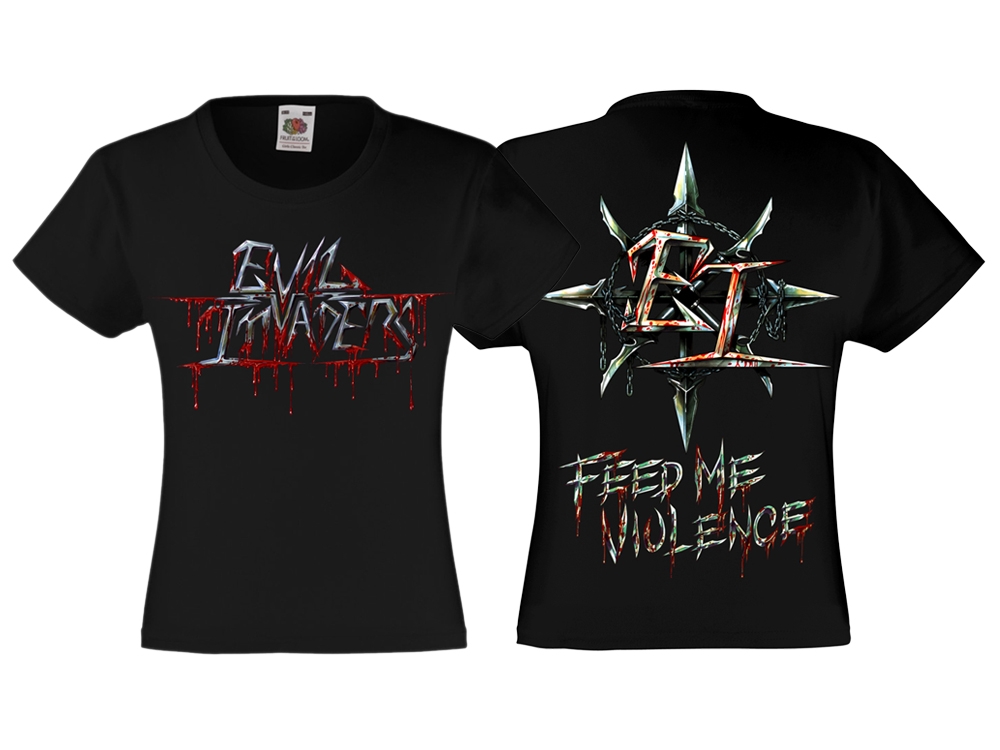 Feed Me Violence Girlie Black T-Shirt