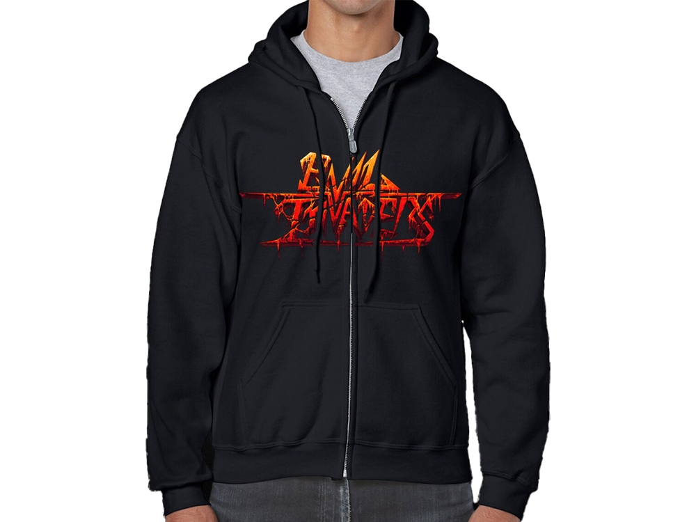 Shattering Reflection Black Zipper Hoodie