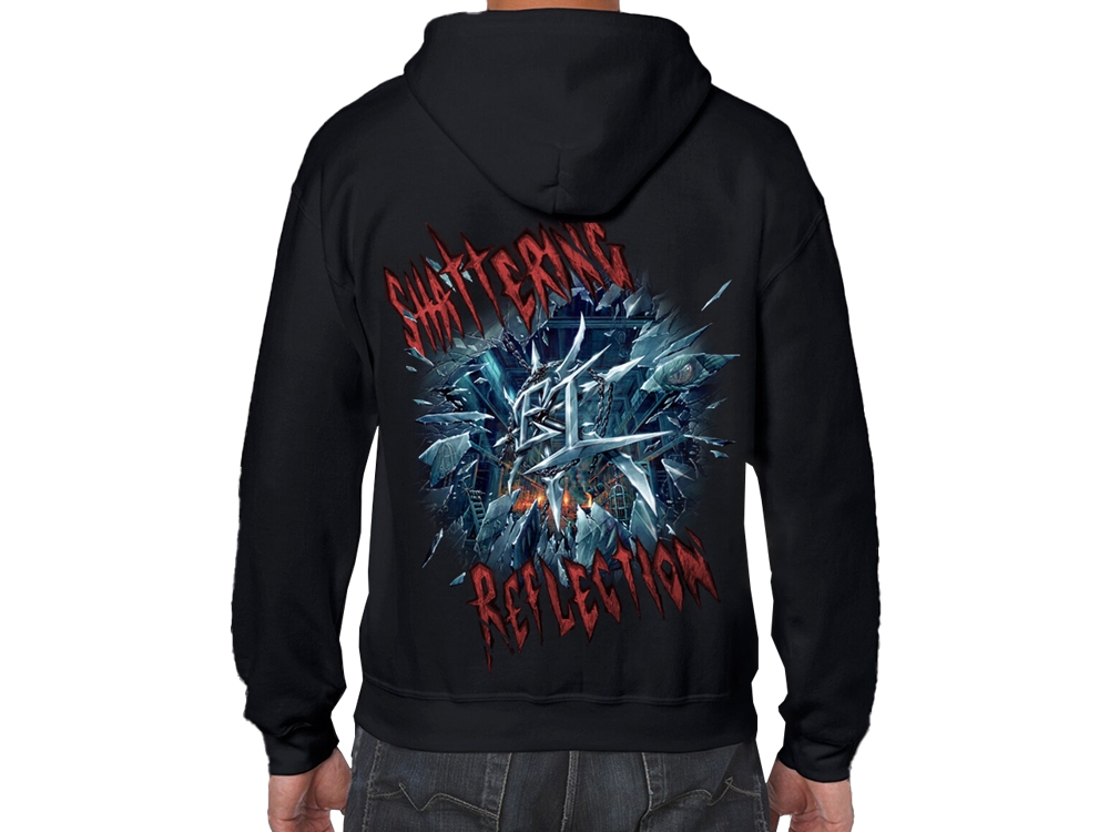 Shattering Reflection Black Zipper Hoodie